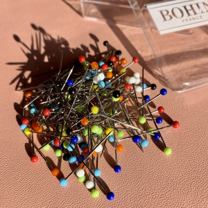 Box of 250 g of extra fine glass head pins, assortment of colours - 30 mm - ø 0.60 mm