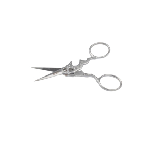 Embroidery scissors - Decorative 'hare' - Silver, silver mat, gold - 9 cm