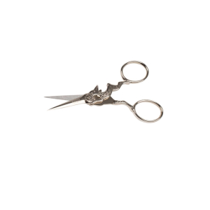 Embroidery scissors - Decorative 'hare' - Silver, silver mat, gold - 9 cm