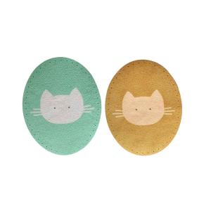 Pair of children's elbow/knee patches with cat motifs