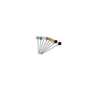 Box of 70 pearled plastic head pins, assortment of colours - 30 mm - ø 0.60 mm