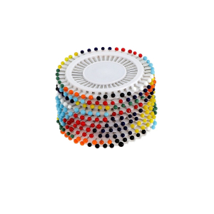 Disc of 40 extra fine glass head pins, assortment of colours - 30 mm - ø 0.60 mm