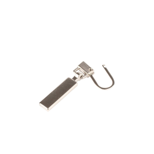 Replacement zip pull-tab - 40 mm x 0.5 mm, silver-coloured,