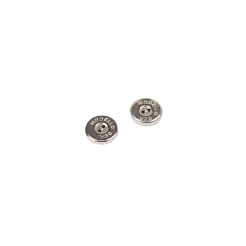 Blister-pack of 2 silvery 18 mm sewing magnetic snaps