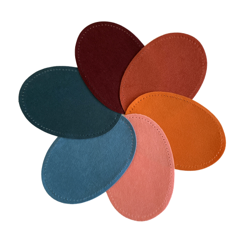 Pack of 6 "timeless colors" iron-on oval  repair patches