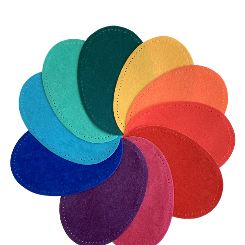 Pack of 10 "POP colors" iron-on oval repair patches