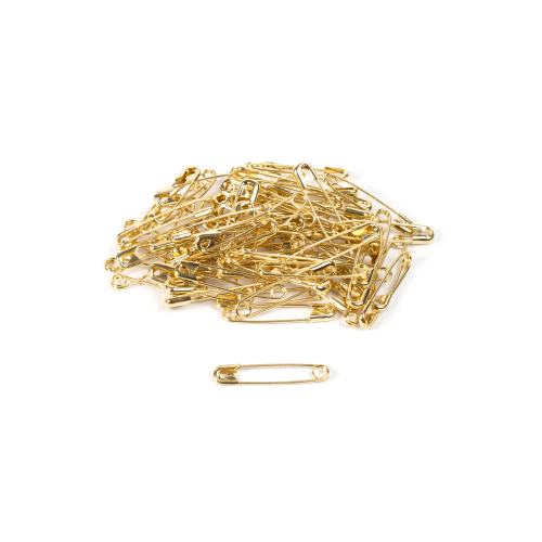 Safety pins - coiled spring yellow brass S2