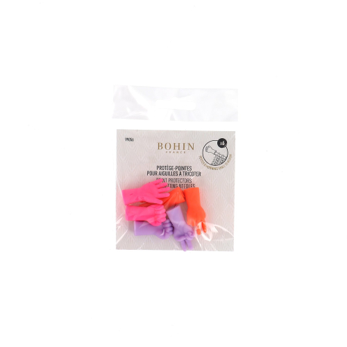 Knitting needle point protectors - Hand-shaped - Assorted colors - 3 colors per pack