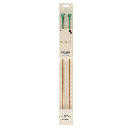 Knitting needles - Mango wood- 40 cm. - N°5 - Green - Blister x2