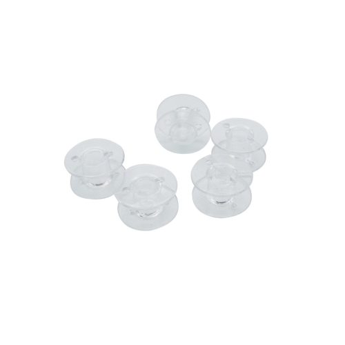 Blister pack of 5 flat plastic sewing machine spools 15 K